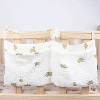 Portable Baby Crib Storage Bag Nappy Organizer Multifunctional Newborn Bed Headboard Diaper Bag for Kids Baby Items Bedding Leedoar