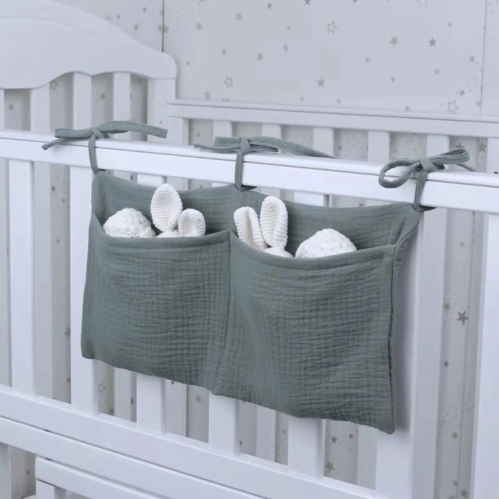 Portable Baby Crib Storage Bag Nappy Organizer Multifunctional Newborn Bed Headboard Diaper Bag for Kids Baby Items Bedding Leedoar