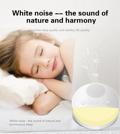 Portable Baby White Noise Machine USB Rechargeable Timed Shutdown Sleep Machine Baby Sleep Sound Player Night Light Noise Player