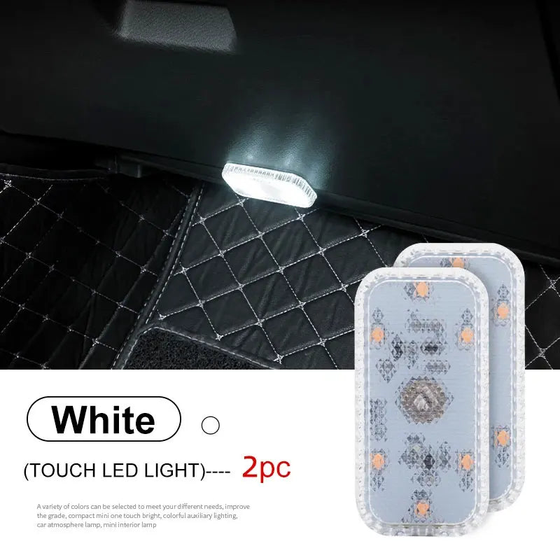 Portable Car Interior Dome Light Finger Touch Sensor Mini LED Reading Lamp Car Roof Magnets USB Charging Atmosphere Lamp Leedoar