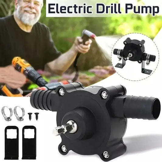 Portable Electric Drill Pump Self Priming Liquid Transfer Pumps Small Household Water Pump Garden Outdoor Tool Leedoar