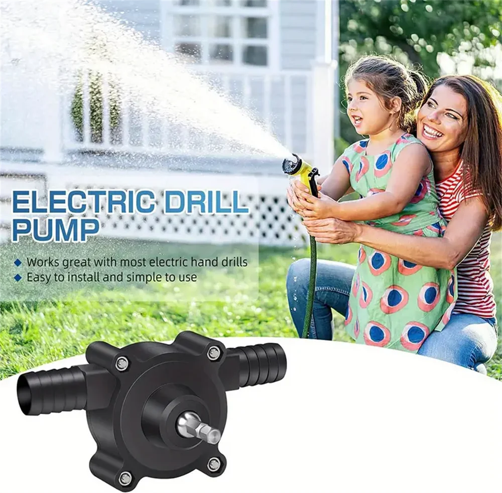 Portable Electric Drill Pump Self Priming Liquid Transfer Pumps Small Household Water Pump Garden Outdoor Tool Leedoar