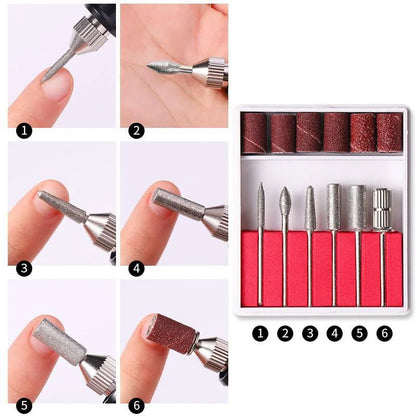 Portable Electric Nail Drill Machine Manicure Milling Cutter Set Nail Files Drill Bits Gel Polish Remover Tools Leedoar