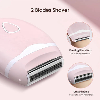 Portable Electric Shaver For Women, Cordless Razor For Bikini, Legs, Underarm, Hair Trimmer For Wet/Dry Use, Hair Removal,Easy O