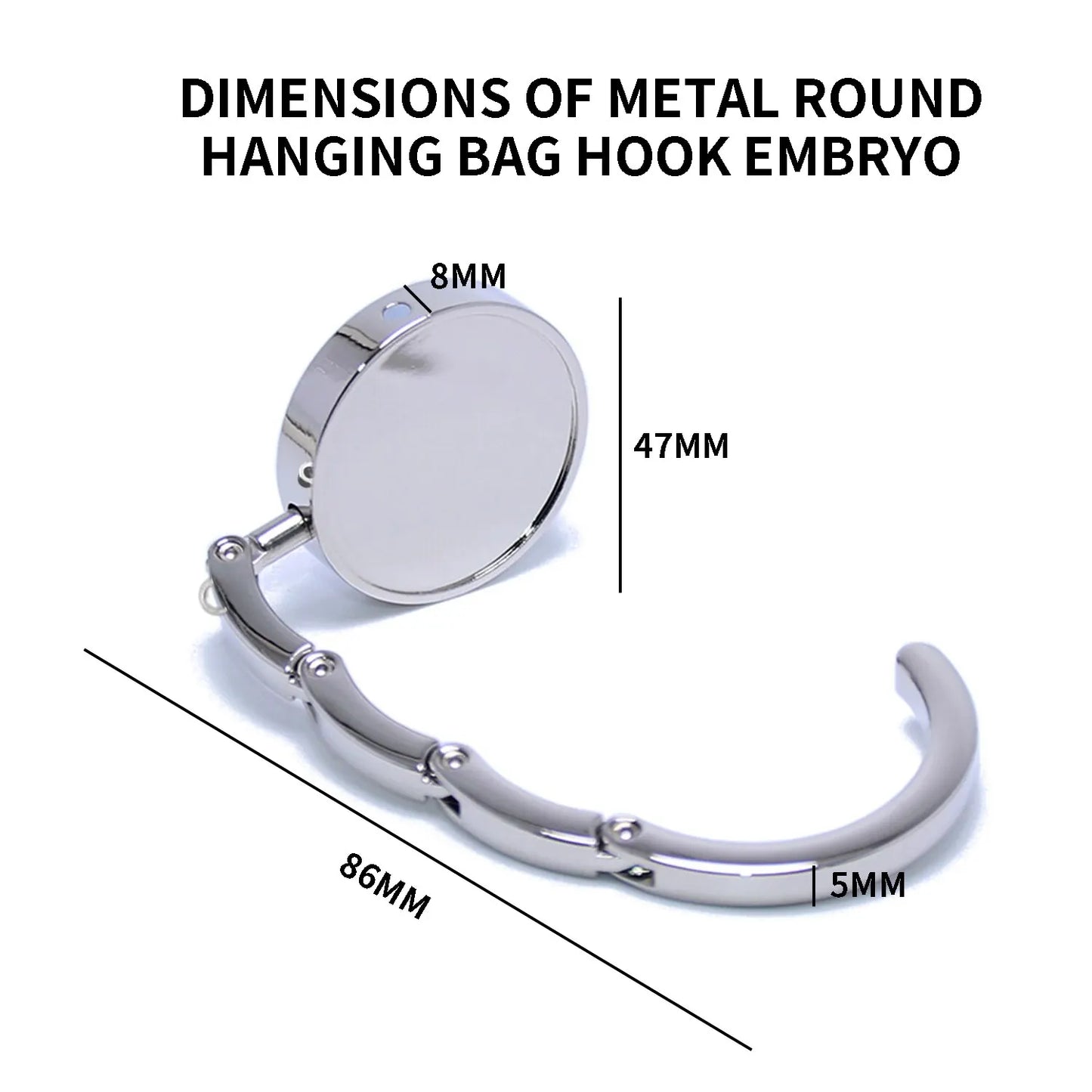 Portable Folding Bag Hanger Handbag Hook Holder Table Hook Crystal Alloy Purse Bag Holder Circle Shape Bag Accessories Leedoar