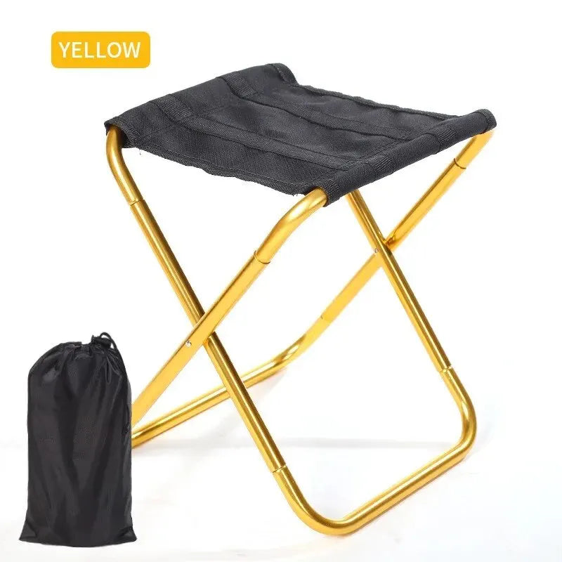 Portable Folding Fishing Chair Picnic Camping Stool Folding Small Stool Outdoor Aluminiun Alloy Fishing Chair Leedoar