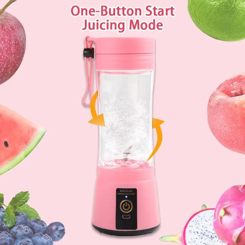 Liquidificadores de suco de frutas portáteis verão pessoal elétrico mini garrafa casa usb 6 lâminas espremedor copo máquina para cozinha 