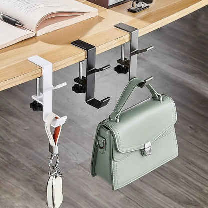 Portable Hanging Bag Hook Student Desk Side Hanging bag Artifact Removable mobile Handbag Holders Multi-functional Table Hook Leedoar