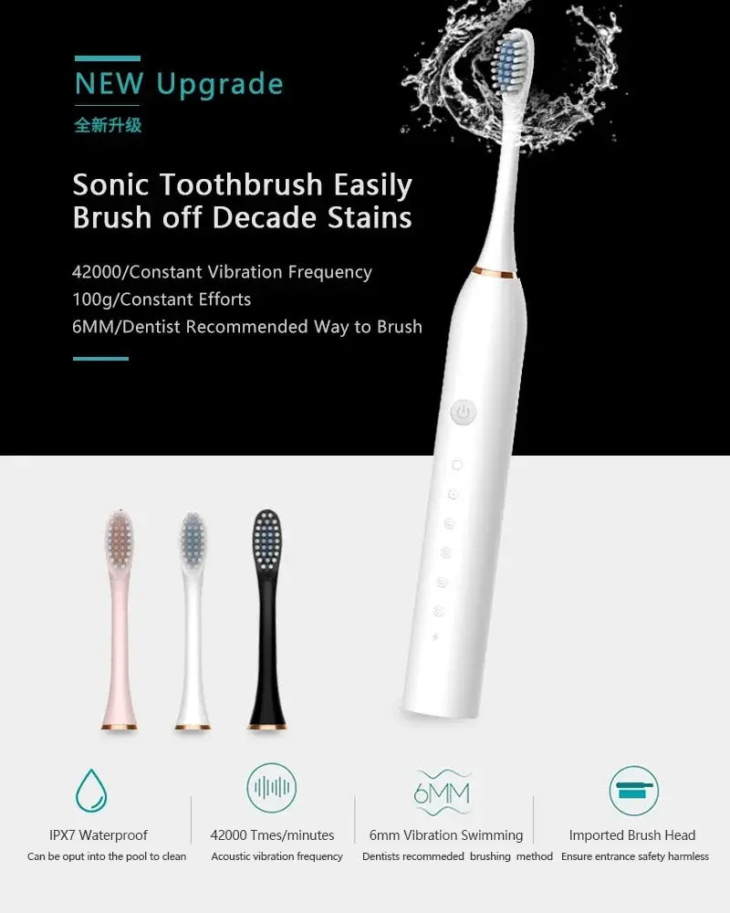 Portable Long Standby Electric Toothbrush Automatic Rechargeable Toothbrush Adult Children Family Universal Toothbrush Leedoar