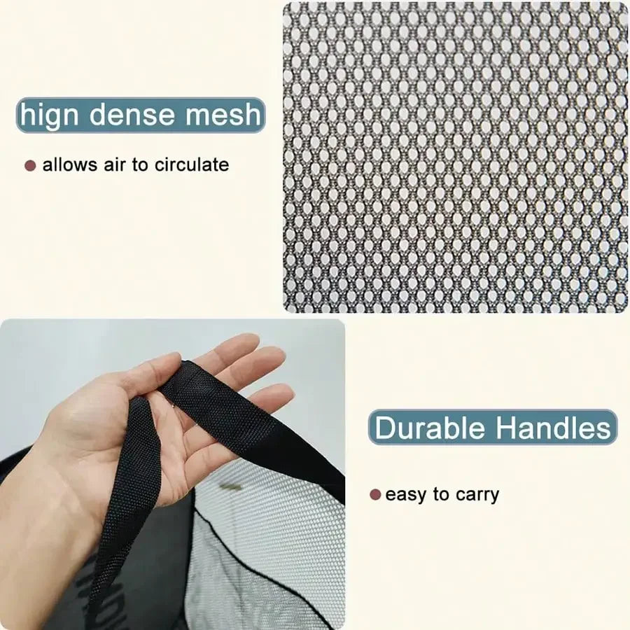 Portable Mesh Pop Up Laundry Hamper Wide Opening Breathable Collapsible Space-Saving Laundry Basket Dorm Travel Bathroom Items Leedoar