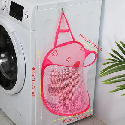 Portable Mesh Pop Up Laundry Hamper Wide Opening Breathable Collapsible Space-Saving Laundry Basket Dorm Travel Bathroom Items Leedoar