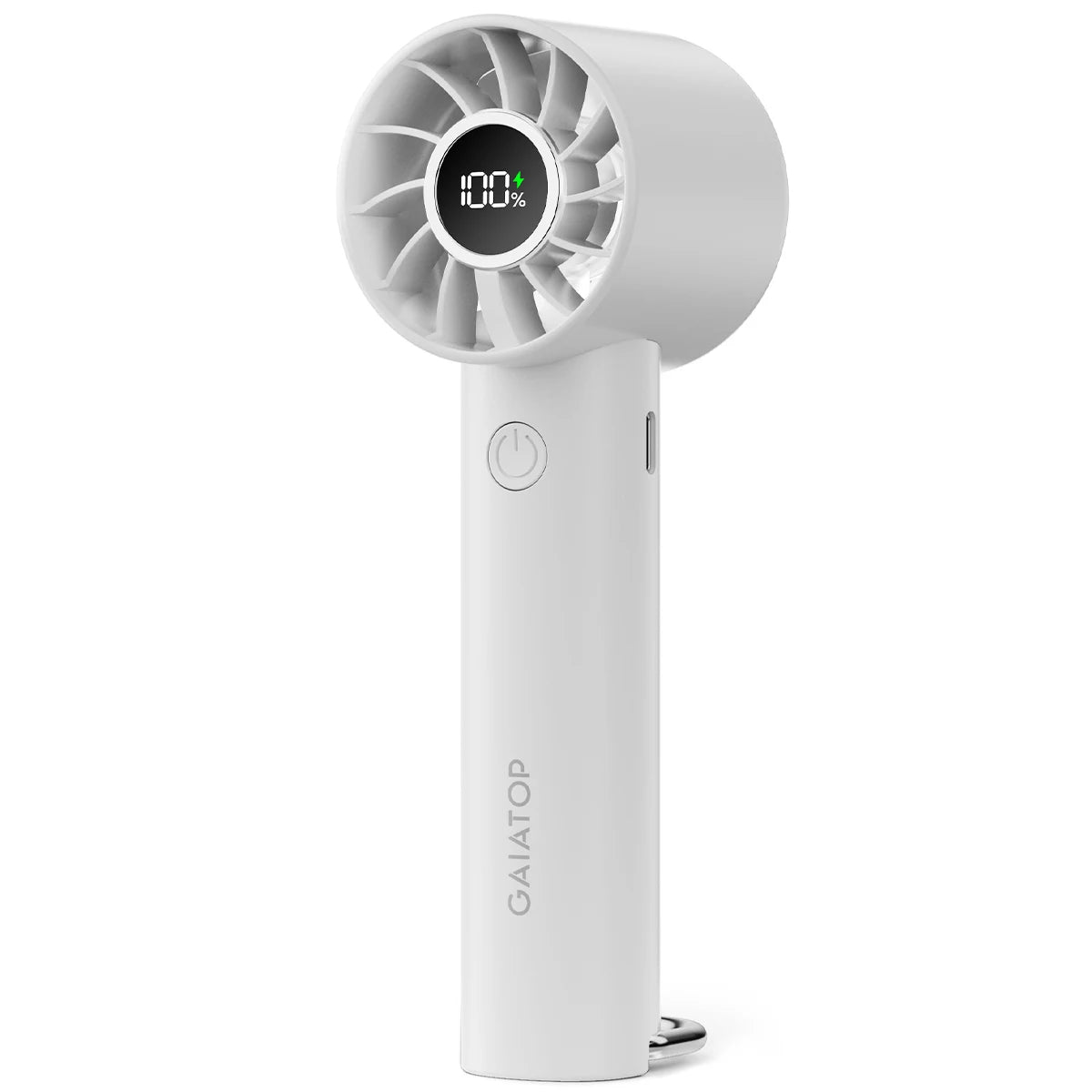 Mini ventilador portátil, ventilador de mão com display LED e lanterna, ventilador de bateria recarregável USB de 3 velocidades e 2000 mAh