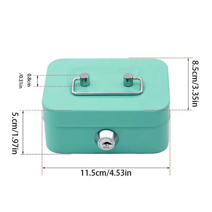 Portable Mini Small Money Safe Box Secure with Lock Keys Slot Organizer Metal Steel Coin Cash Bank Without Tray Adults and Kids Leedoar