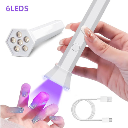 Lâmpada secadora de unhas portátil UV LED luz de unha para curar todos os esmaltes em gel USB recarregável máquina de manicure de secagem rápida ferramentas para arte em unhas 