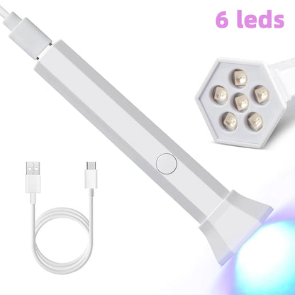 Lámpara secadora de uñas portátil, luz LED UV para uñas, para curar todo tipo de esmaltes en gel, máquina de manicura de secado rápido recargable por USB, herramientas para decoración de uñas 