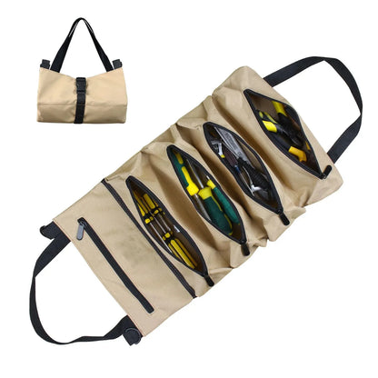 Portable Oxford Cloth Storage Bag Toolkit Car Automotive Motorcycle Canvas Wrench Tool Organizer Bucket Hanging Zipper Camping Leedoar