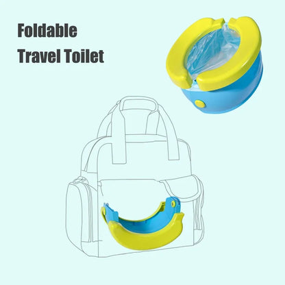 Portable Potty for Kids Travel Foldable Baby Potty Training Seat Outdoor and Indoor Easy to Clean Includes 10 Waste Bags Leedoar