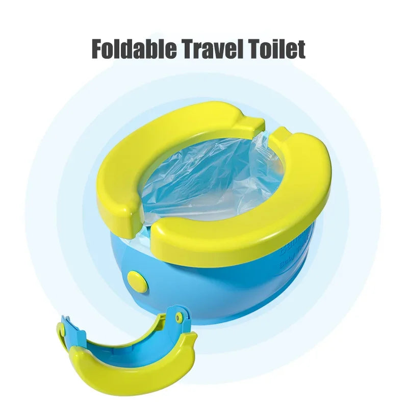 Portable Potty for Kids Travel Foldable Baby Potty Training Seat Outdoor and Indoor Easy to Clean Includes 10 Waste Bags Leedoar