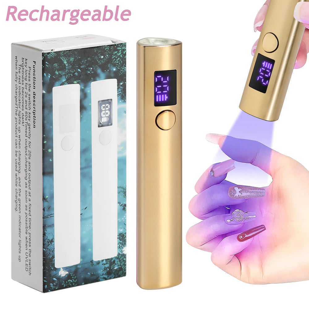 Portable Quick Dry Nail Dryer Machine Mini UV LED Nail Lamp For Home Salon Tools Professional Nail Phototherapy Flashlight Pen Leedoar