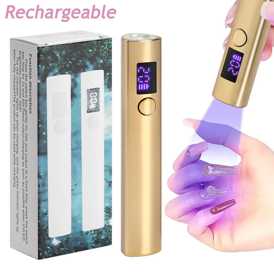 Máquina de secagem rápida portátil para unhas Mini lâmpada LED UV para salão de beleza Ferramentas profissionais para fototerapia de unhas Lanterna caneta 