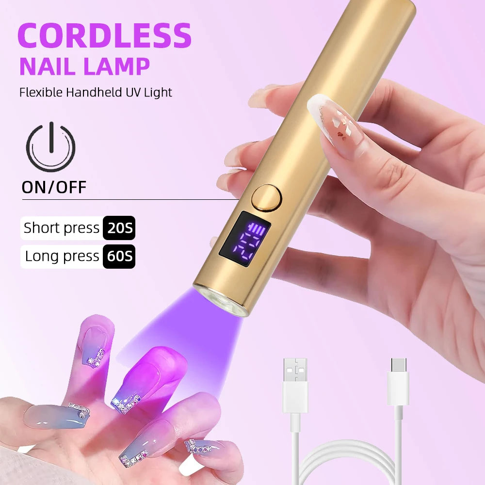 Portable Quick Dry Nail Dryer Machine Mini UV LED Nail Lamp For Home Salon Tools Professional Nail Phototherapy Flashlight Pen Leedoar