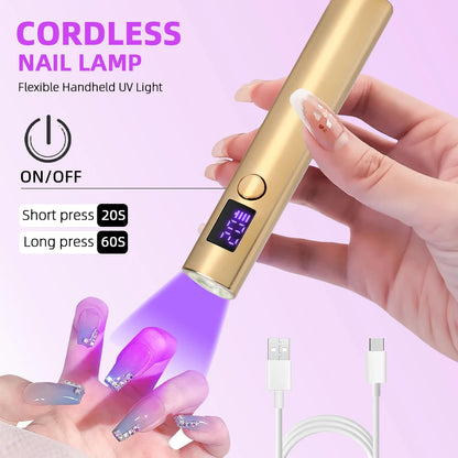 Portable Quick Dry Nail Dryer Machine Mini UV LED Nail Lamp For Home Salon Tools Professional Nail Phototherapy Flashlight Pen Leedoar