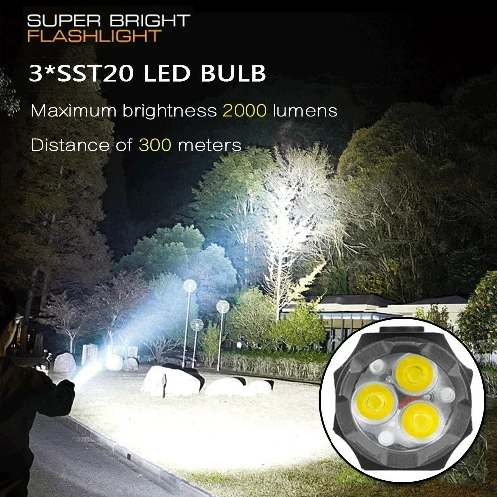 Lanterna LED Zoom recarregável portátil XP-G Q5 Mini lanterna lanterna 3 modos de iluminação lâmpada de acampamento 