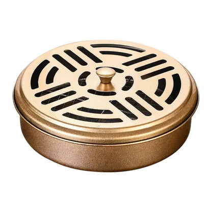 Portable Stainless Steel Round Rack Plate Modern Spiral Cover Mosquito Coil Holder Tray Incense Insect Repellen Candle Holder Leedoar