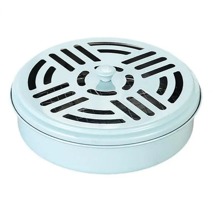 Portable Stainless Steel Round Rack Plate Modern Spiral Cover Mosquito Coil Holder Tray Incense Insect Repellen Candle Holder Leedoar