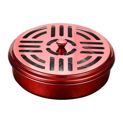 Portable Stainless Steel Round Rack Plate Modern Spiral Cover Mosquito Coil Holder Tray Incense Insect Repellen Candle Holder Leedoar