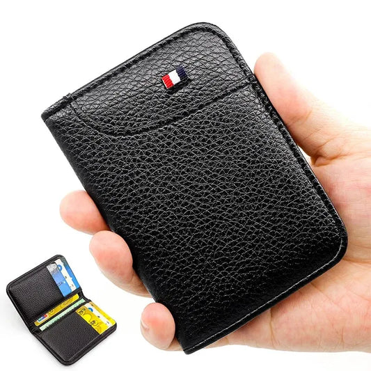 Portable Super Slim Soft Wallet for Men PU Leather Mini ID Credit Card Wallet Purse Card Holders Wallet Thin Small Short Wallets Leedoar