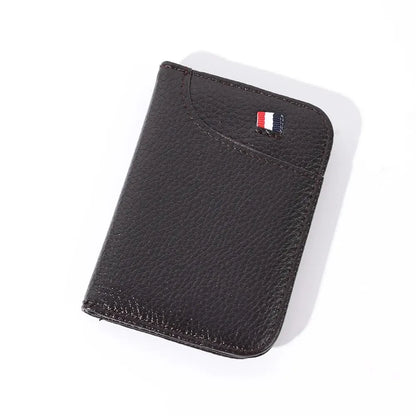 Cartera portátil súper delgada y suave para hombres, de cuero de PU, mini billetera para tarjetas de crédito, tarjetero, billetera delgada, pequeña y corta 