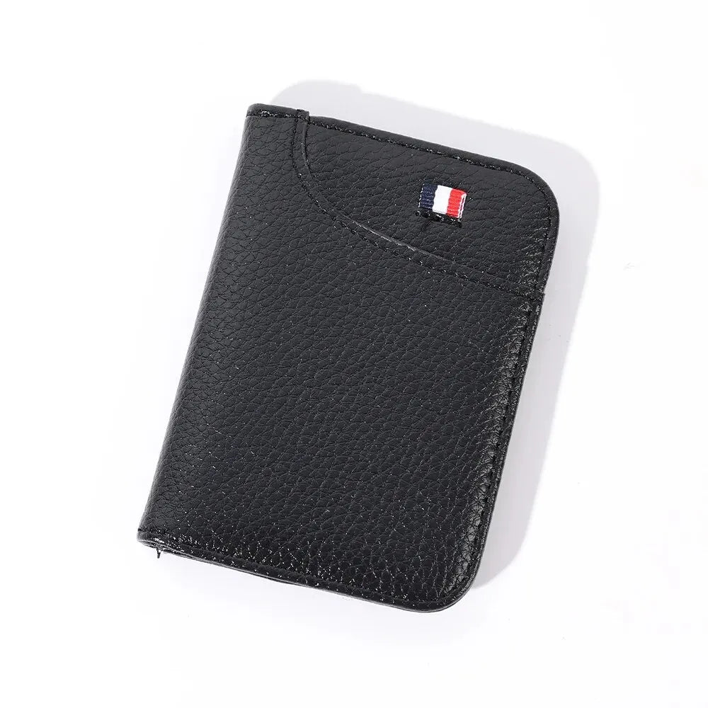 Cartera portátil súper delgada y suave para hombres, de cuero de PU, mini billetera para tarjetas de crédito, tarjetero, billetera delgada, pequeña y corta 