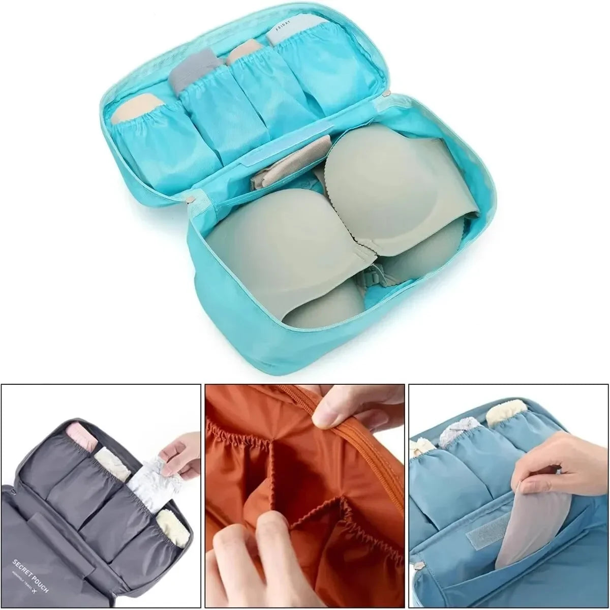 Portable Travel Storage Bag Multi-function Bra Underwear Organizer Bag Toiletry Cosmetic Case for Home Travel Handbag Makeup Bag Leedoar