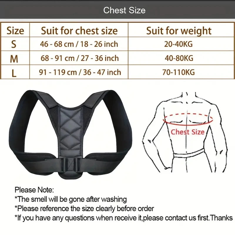 Corrector de postura unisex ajustable para la parte superior de la espalda, hombros y zona lumbar