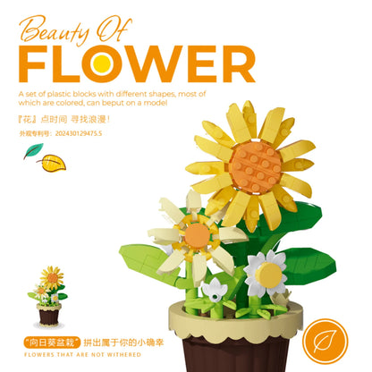 Potted Building Blocks Simulate Succulent Flower Bouquets, Creative Puzzle Block Toys, Eternal Flowers, Home Decoration Leedoar