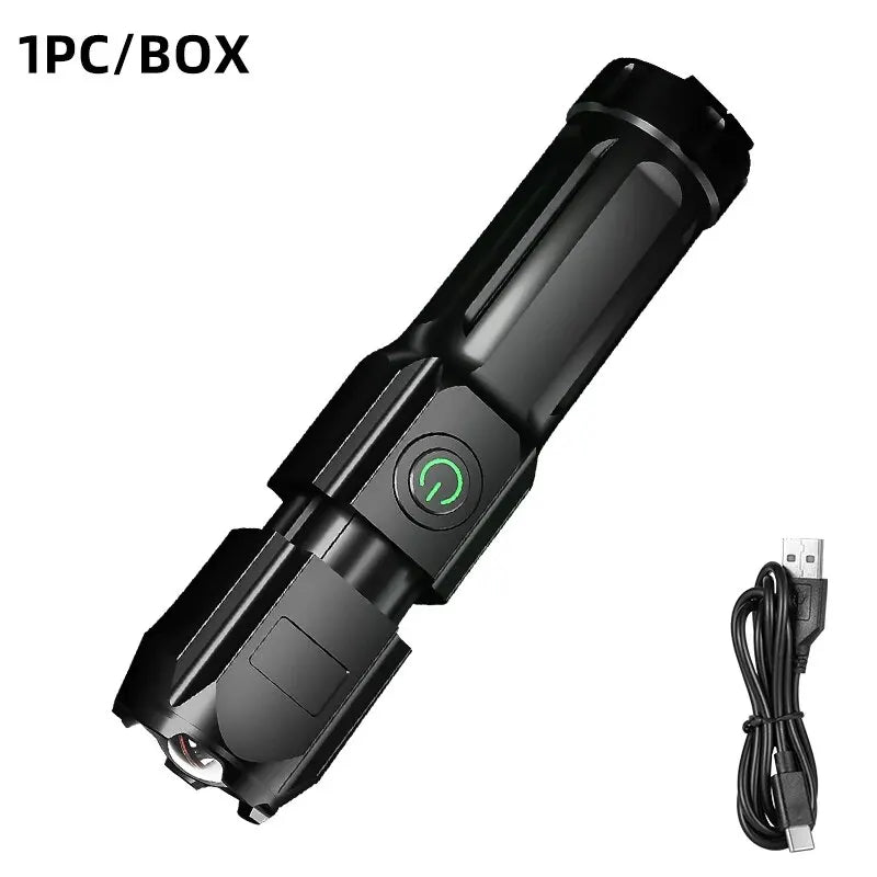 Powerful LED Flashlight Rechargeable USB 18650 Waterproof Zoom Fishing Hunting Camping 100,000 Lumens Tactical Flashlight LED FL Leedoar