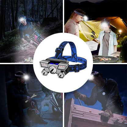 Powerful Rechargeable Head Flashlight for Fishing Led Headlamp Nitecore Camping Headlights Hunting Torch Hiking Front Lanterns Leedoar