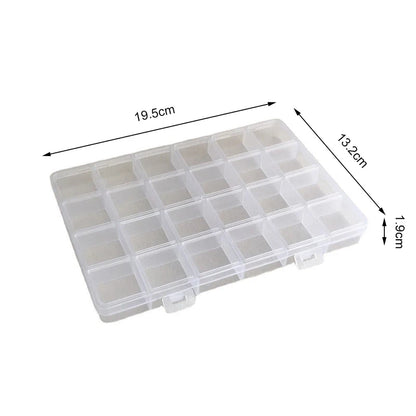 Practical 24 Grid Compartment Plastic Transparent Storage Box Jewelry Earring Bead Screw Holder Case Display Organizer Container Leedoar