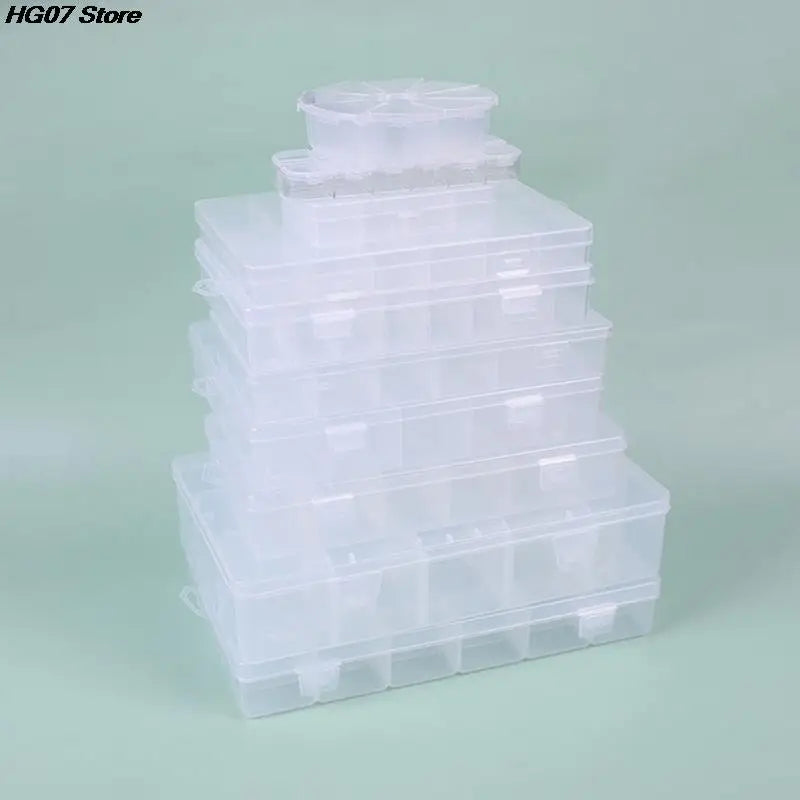 Practical 24 Grid Compartment Plastic Transparent Storage Box Jewelry Earring Bead Screw Holder Case Display Organizer Container Leedoar