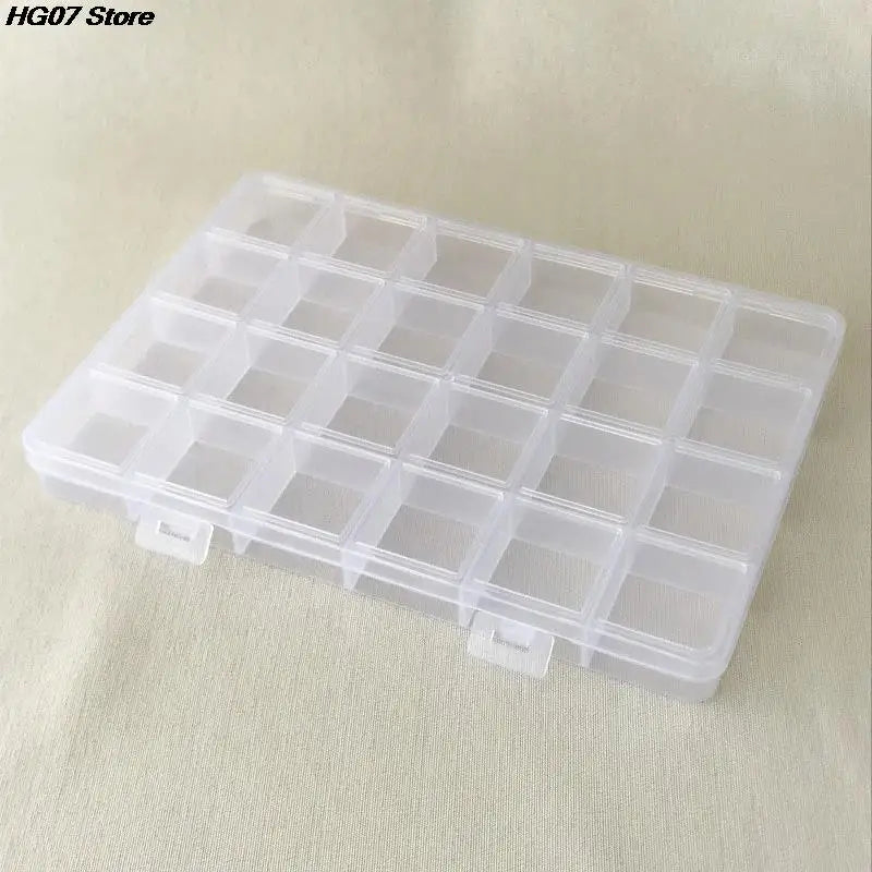 Practical 24 Grid Compartment Plastic Transparent Storage Box Jewelry Earring Bead Screw Holder Case Display Organizer Container Leedoar