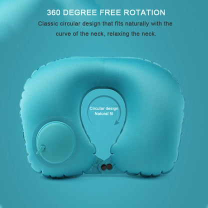 Press on Inflatable Pillow to Relax Neck Travel U-shaped Pillow Foldable and Portable with Leak Proof Device Ordinary U-shaped Leedoar