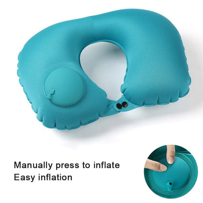 Press on Inflatable Pillow to Relax Neck Travel U-shaped Pillow Foldable and Portable with Leak Proof Device Ordinary U-shaped Leedoar