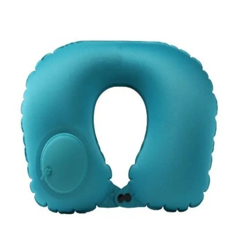 Press on Inflatable Pillow to Relax Neck Travel U-shaped Pillow Foldable and Portable with Leak Proof Device Ordinary U-shaped Leedoar