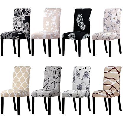 Printed Stretch Chair Cover Big Elastic Seat Chair Covers Office Chair Slipcovers Restaurant Banquet Hotel Home Decoration Leedoar