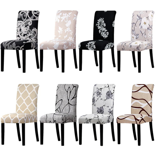 Printed Stretch Chair Cover Big Elastic Seat Chair Covers Office Chair Slipcovers Restaurant Banquet Hotel Home Decoration Leedoar