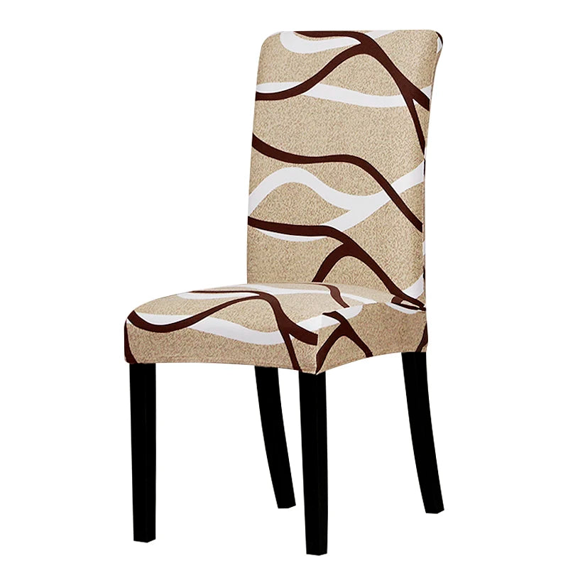 Printed Stretch Chair Cover Big Elastic Seat Chair Covers Office Chair Slipcovers Restaurant Banquet Hotel Home Decoration Leedoar