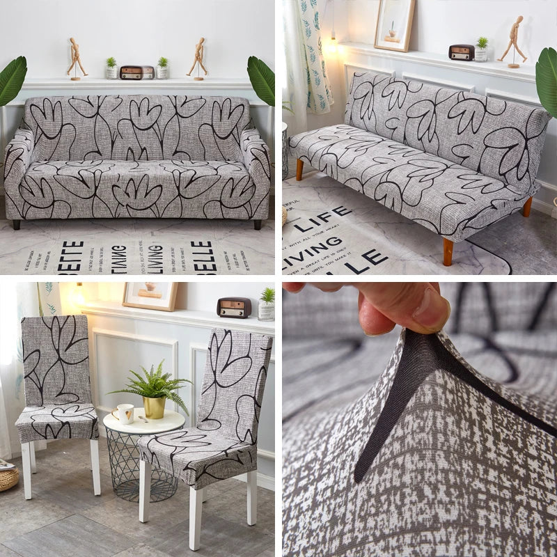 Printed Stretch Chair Cover Big Elastic Seat Chair Covers Office Chair Slipcovers Restaurant Banquet Hotel Home Decoration Leedoar