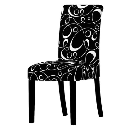 Printed Stretch Chair Cover Big Elastic Seat Chair Covers Office Chair Slipcovers Restaurant Banquet Hotel Home Decoration Leedoar