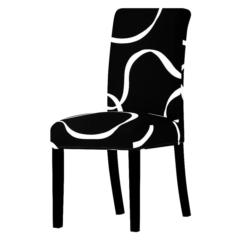 Printed Stretch Chair Cover Big Elastic Seat Chair Covers Office Chair Slipcovers Restaurant Banquet Hotel Home Decoration Leedoar